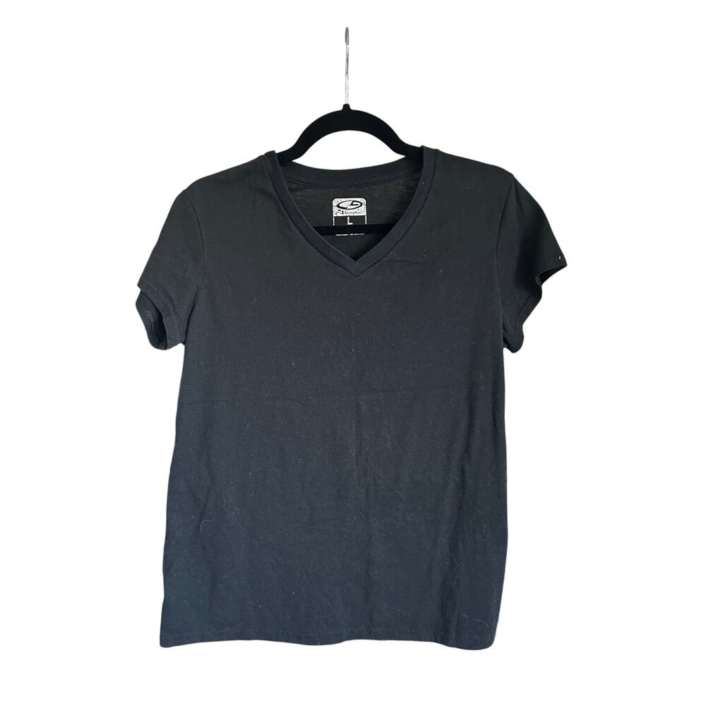 Champion V-Neck T-Shirt, Black , M